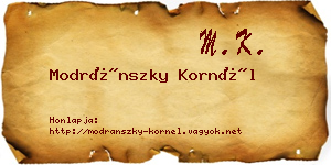 Modránszky Kornél névjegykártya