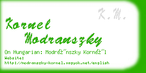 kornel modranszky business card